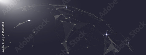 Ploygon texture  global shaped social network banner template cover background