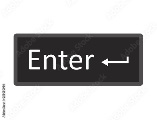 Enter computer key button on white background. flat style. ENTER button symbol. enter key sign.