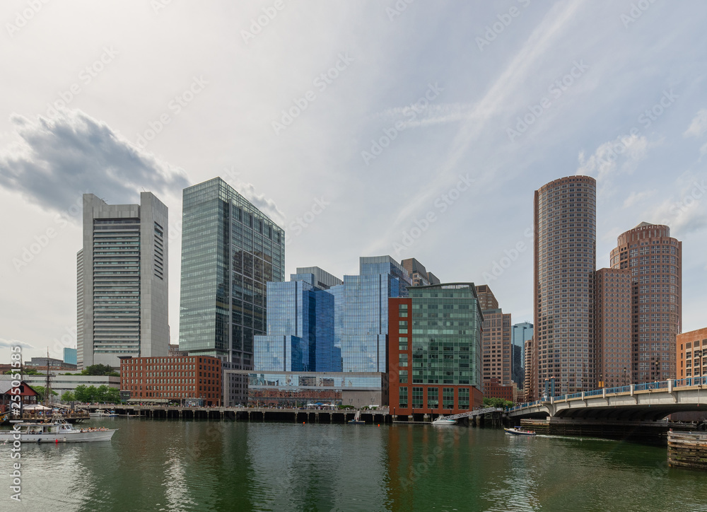 Boston skyline from harbor