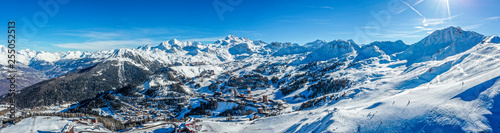 Above the ski resort in the French Alps photo