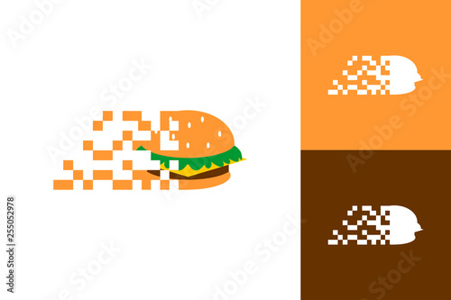 Pixel Fast Food Logo Inspiration Template