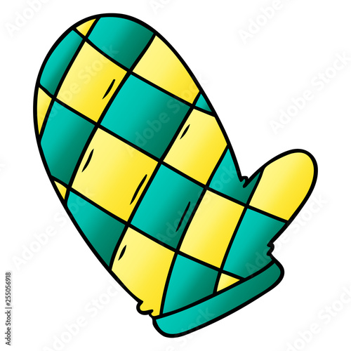 gradient cartoon doodle of an oven glove