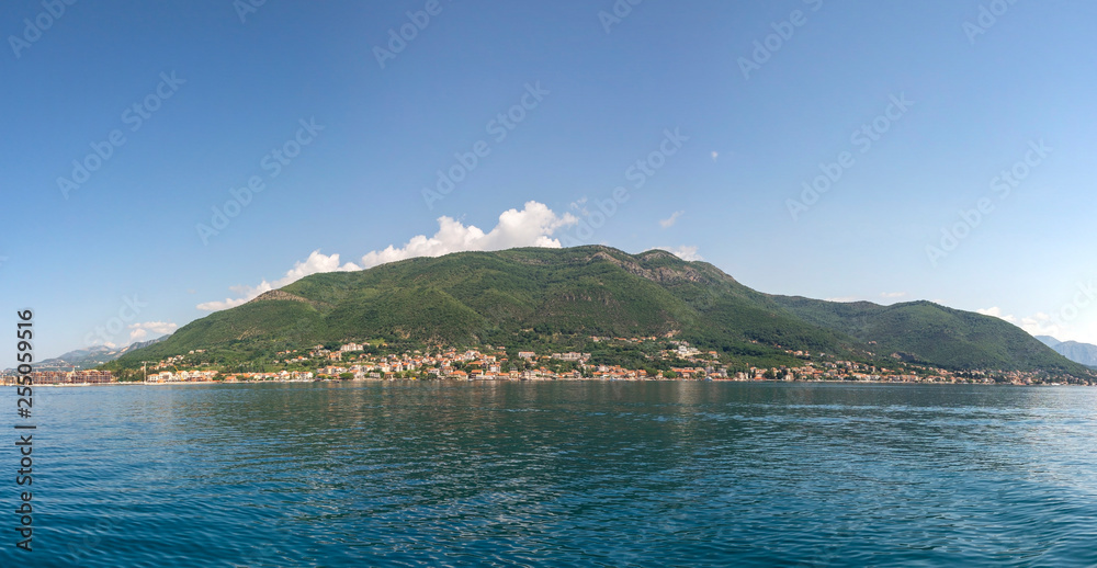 Villages on the shore of Bay of Kotor in  Montenegro.