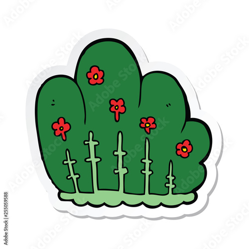 sticker of a cartoon hedge