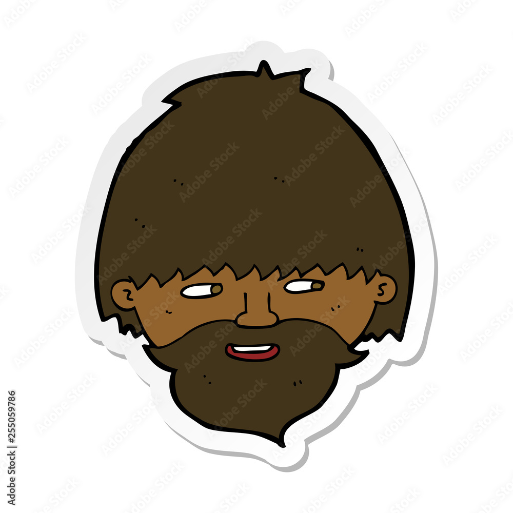 sticker of a cartoon bearded man sticker of a cartoon bearded man