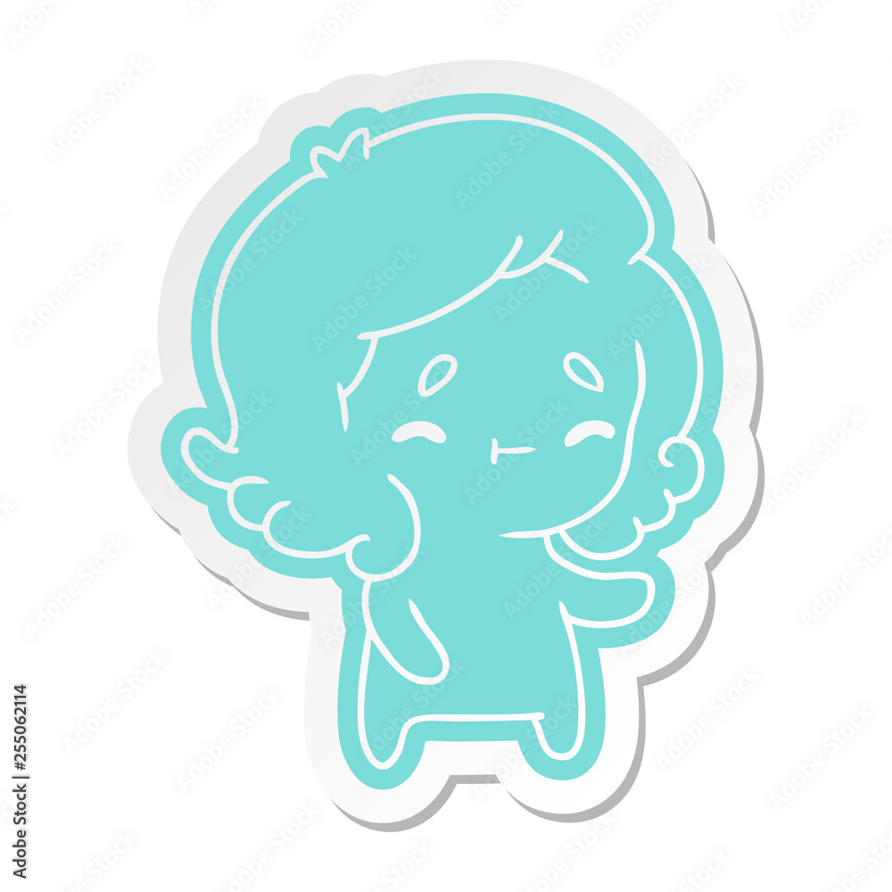 cartoon sticker of a kawaii cute ghost cartoon sticker of a kawaii cute ghost