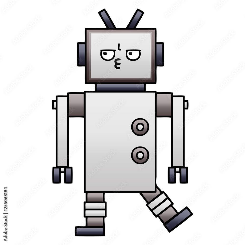gradient shaded cartoon robot gradient shaded cartoon robot