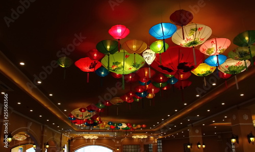 danang colorful beautiful electricity lantern,Vietnam