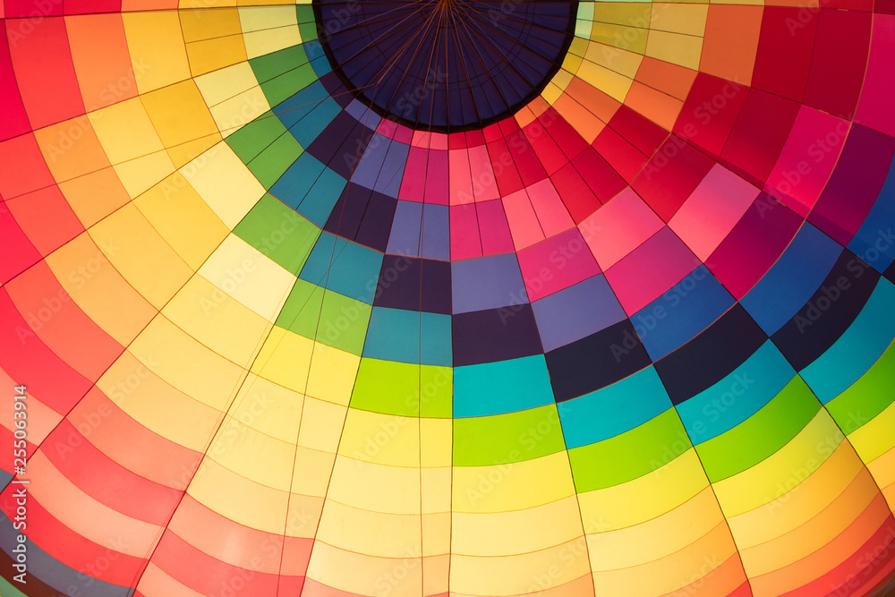 Obraz premium balloon view from inside close-up multicolored material