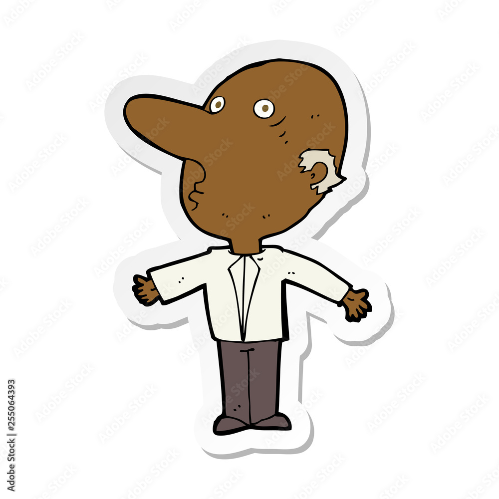 sticker of a cartoon confused middle aged man sticker of a cartoon confused middle aged man