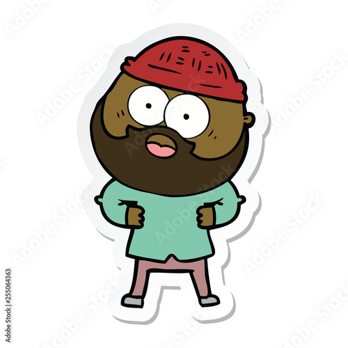 sticker of a cartoon bearded man