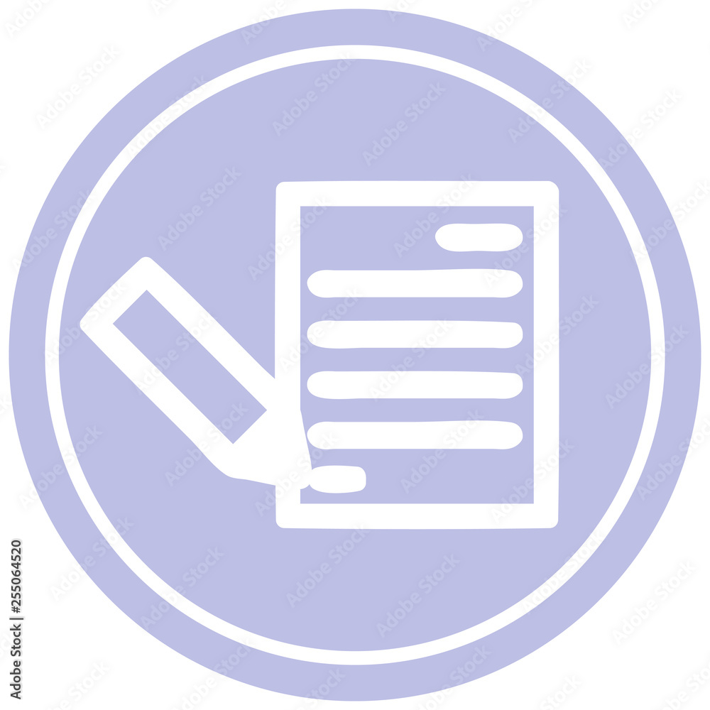 document and pencil circular icon document and pencil circular icon