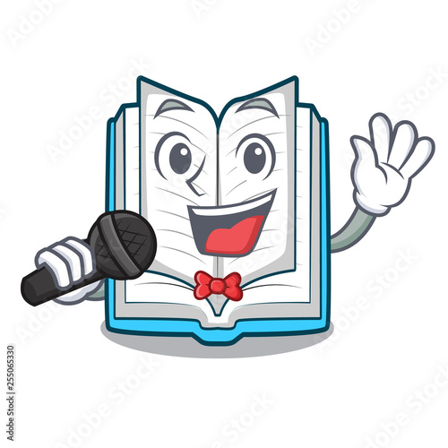 Singing opened book in the shape mascot
