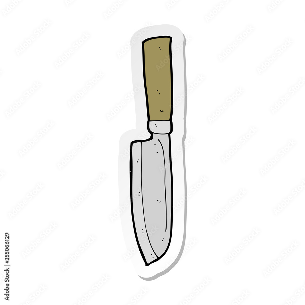 sticker of a cartoon kitchen knife sticker of a cartoon kitchen knife