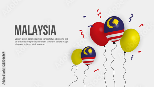 .Realistic ballon of malaysia flag background.