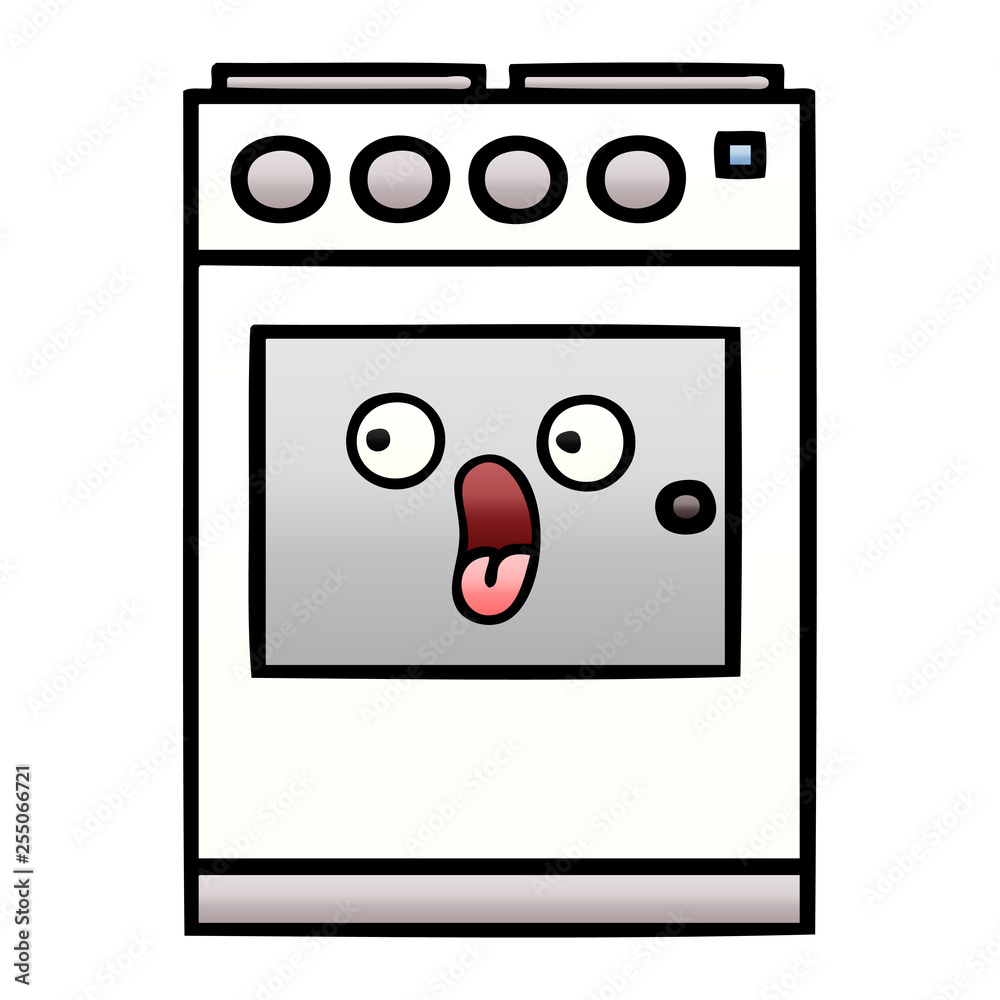 gradient shaded cartoon kitchen oven gradient shaded cartoon kitchen oven