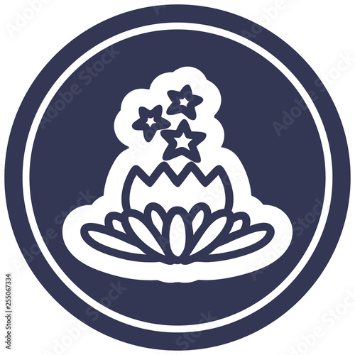 magical flower circular icon