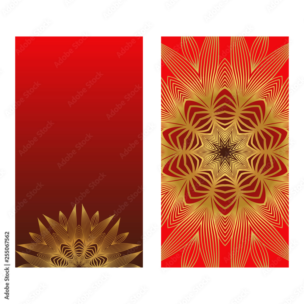 Sunrise Colorful Design With Floral Mandala Background. Vector Design. Ottoman, Arabic, Oriental, Turkish, Indian,Motif. Template For Flyer Or Invitation Card Design.