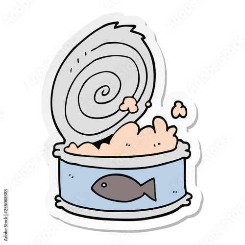 sticker of a cartoon canned food