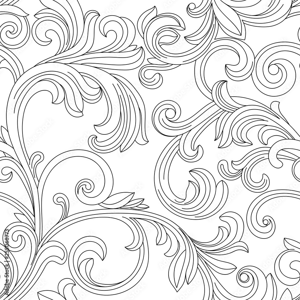 Black seamless floral pattern, ornament, backround. Vector. Black seamless floral pattern, ornament, backround. Vector.