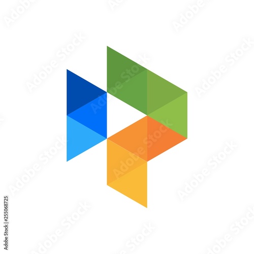 Letter R geometric logo icon design template elements - Illustration - Vector