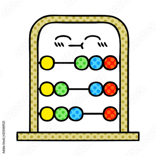 comic book style cartoon abacus