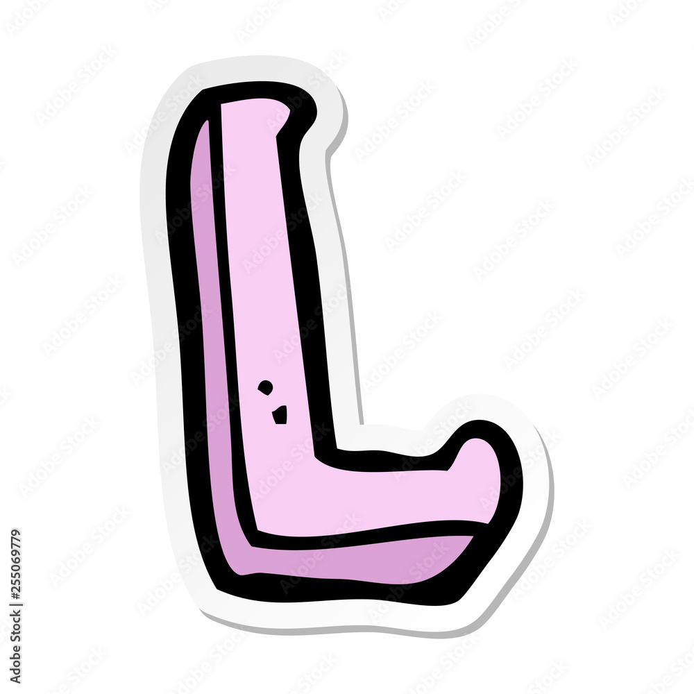 sticker of a cartoon letter L Stock Vector | Adobe Stock
