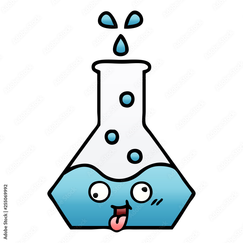 gradient shaded cartoon science beaker