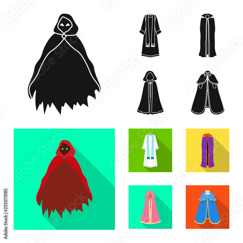 Isolated object of material and clothing sign. Collection of material and garment vector icon for stock.