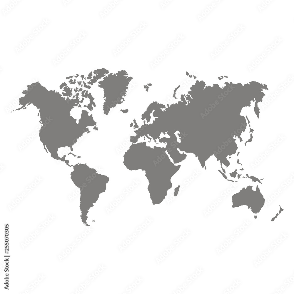 vector icon with world map and world continents for your design