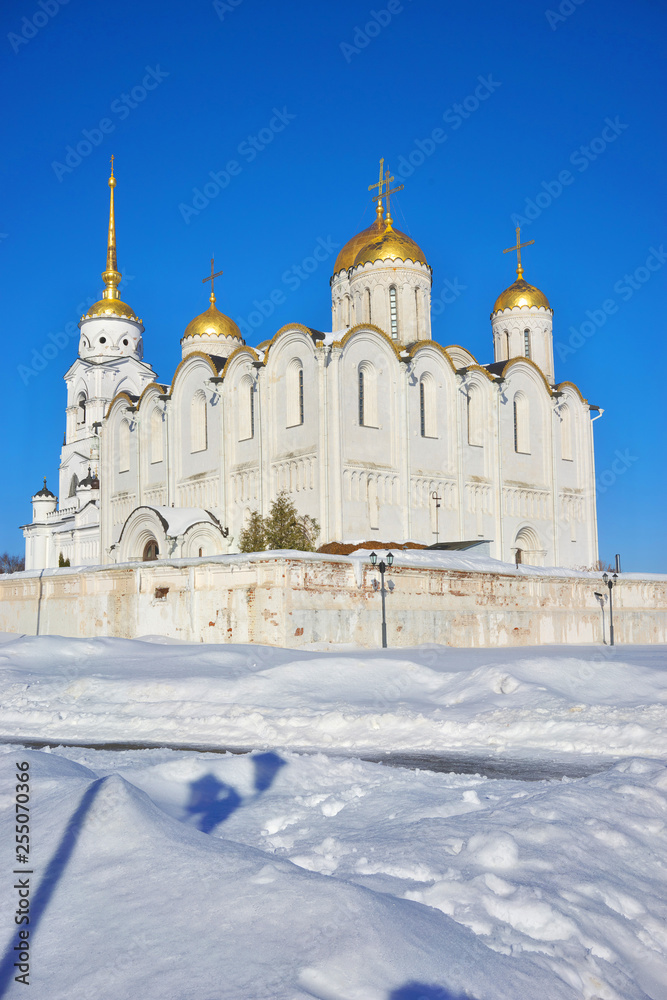Assumption cathedral at Vladimir in winter, Russia.