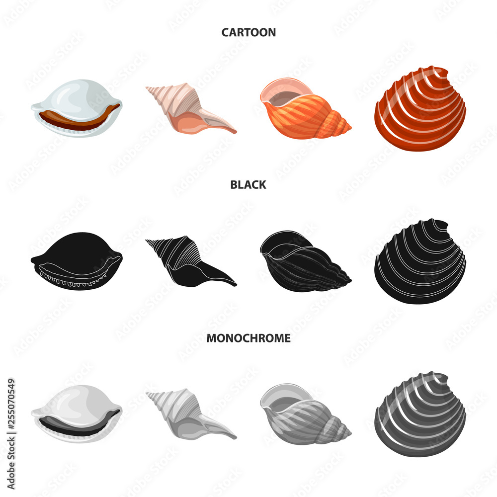 Vector illustration of animal and decoration sign. Set of animal and ocean stock vector illustration. Vector illustration of animal and decoration sign. Set of animal and ocean stock vector illustration.