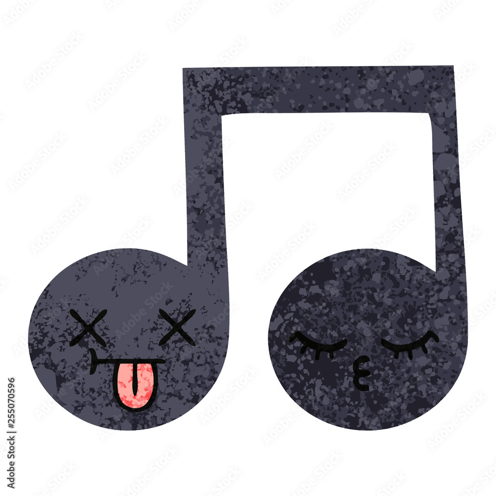 retro illustration style cartoon musical note retro illustration style cartoon musical note