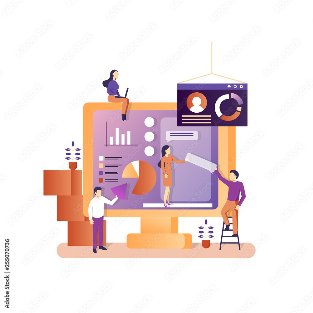 Business office vector concept for web banner, website page Business office vector concept for web banner, website page
