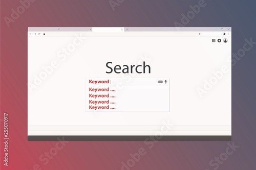 Εκτύπωση καμβά Illustration of Long tail keywords searching on web browser