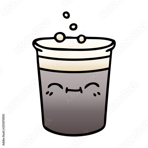 quirky gradient shaded cartoon glass of stout