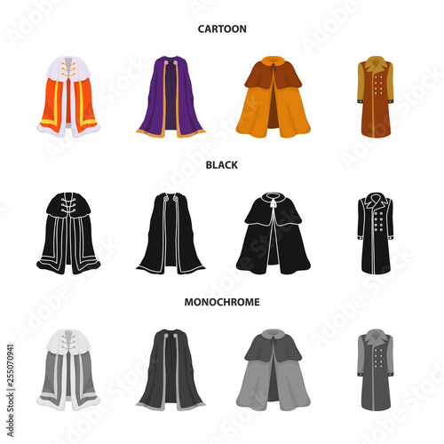 Isolated object of material and clothing logo. Set of material and garment vector icon for stock.