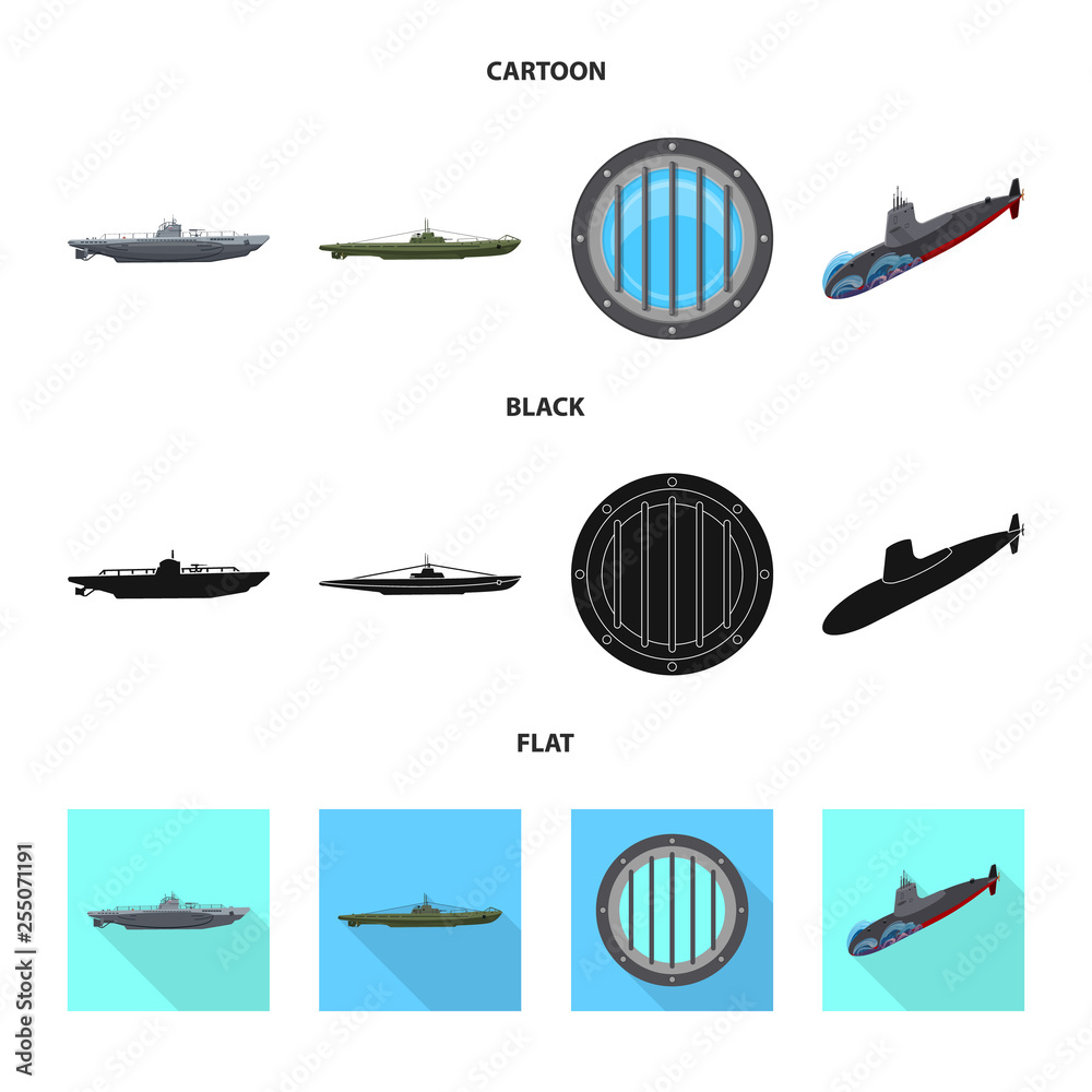 Vector illustration of war  and ship logo. Set of war  and fleet stock vector illustration.
