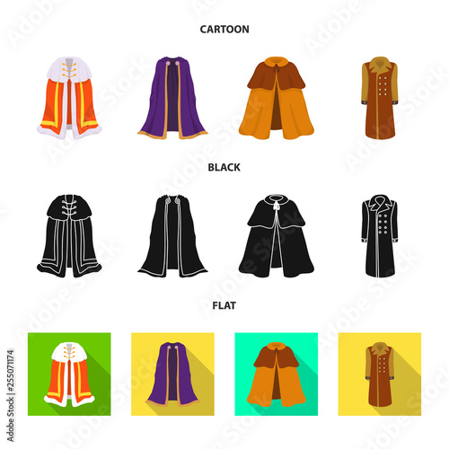 Vector design of material and clothing sign. Set of material and garment vector icon for stock.