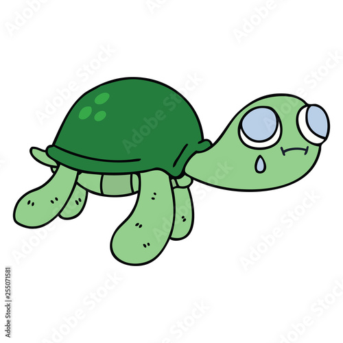quirky hand drawn cartoon turtle