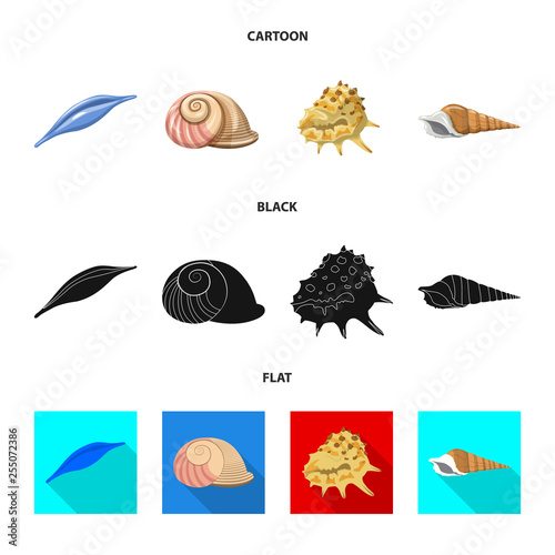 Vector design of animal and decoration logo. Set of animal and ocean stock vector illustration.
