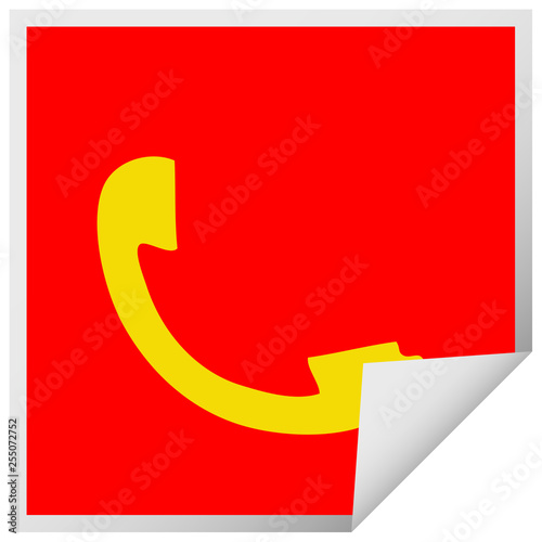square peeling sticker cartoon telephone receiver