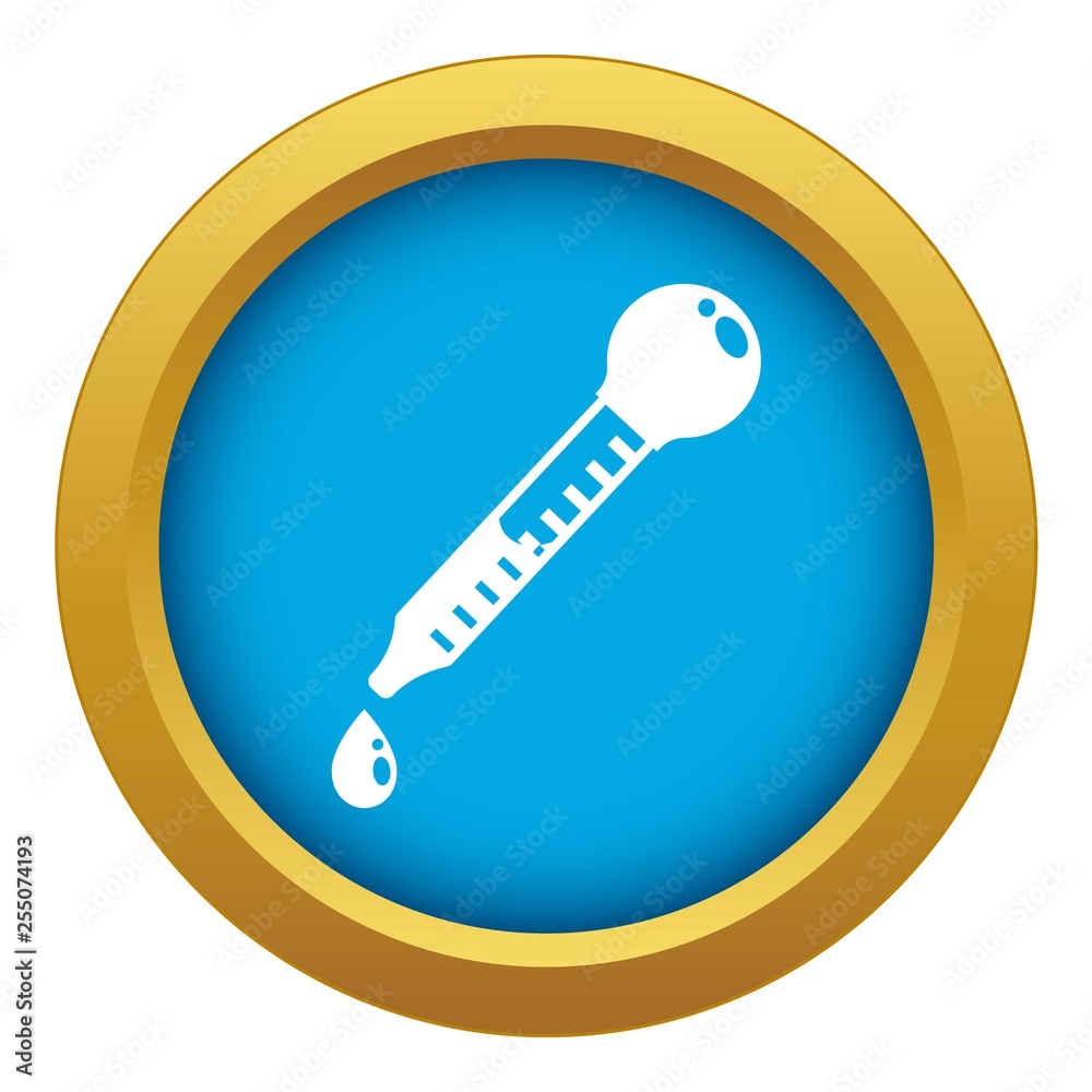 Glass pipette icon blue vector isolated on white background for any design Glass pipette icon blue vector isolated on white background for any design