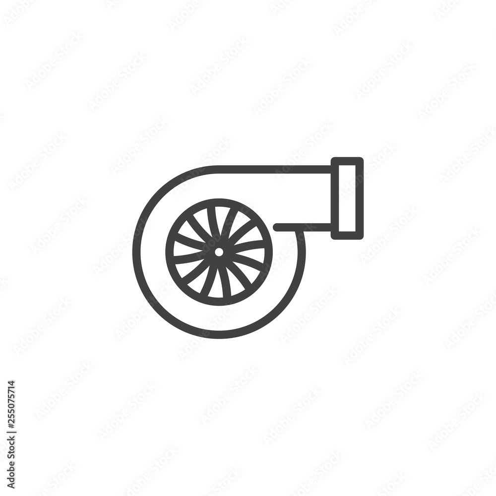 Car turbo line icon. linear style sign for mobile concept and web