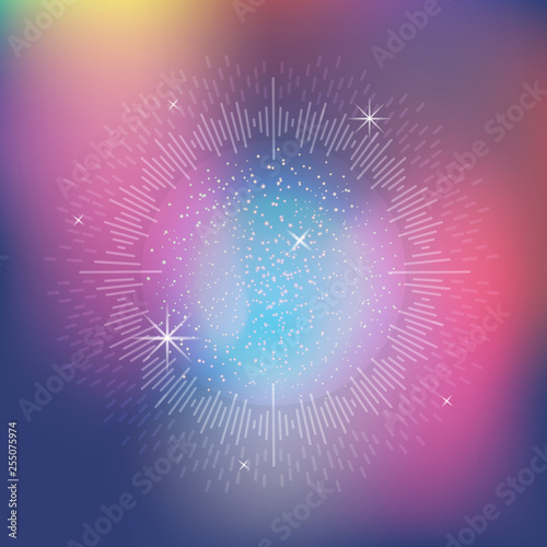 Abstract vector eps 10 background of cosmos. Shiny glowing blurred wallpaper with stars. 