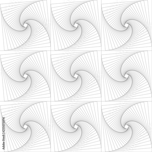 Seamless pattern made of rotated squares combined to complex shapes.