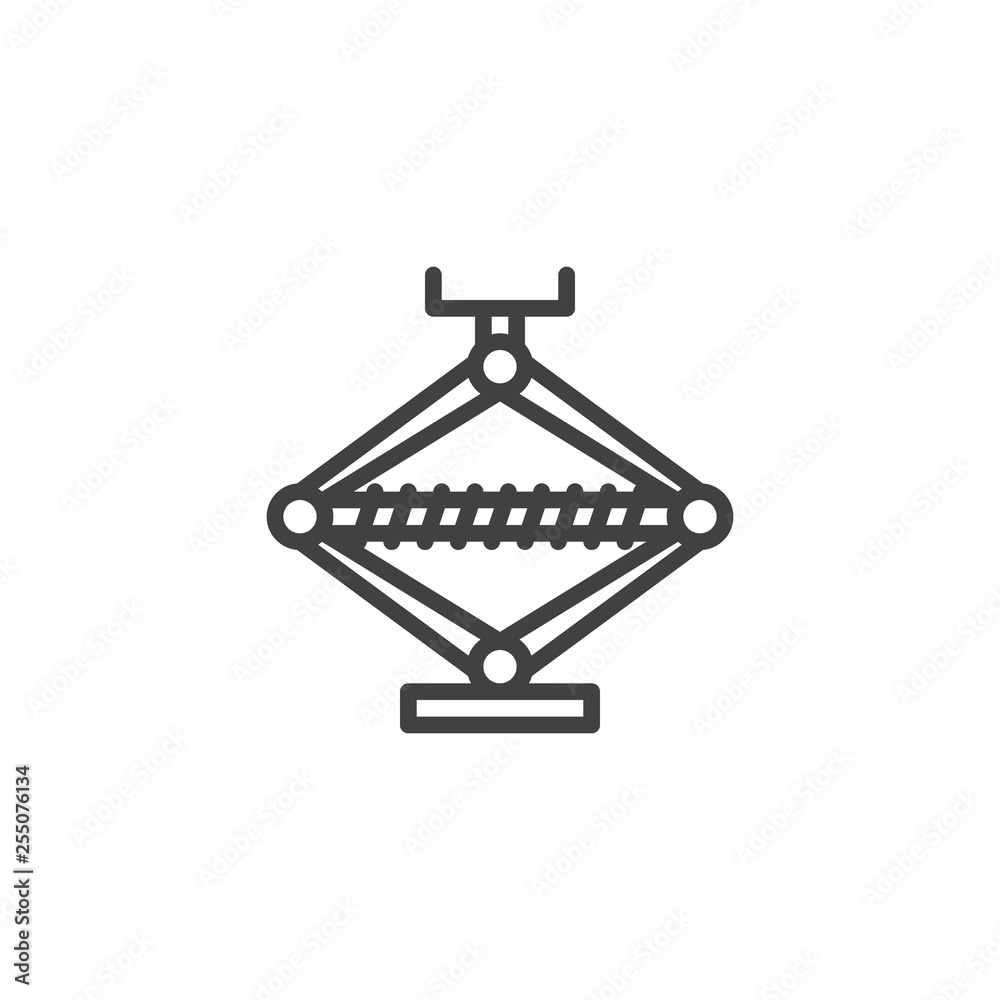Mechanical car jack line icon. linear style sign for mobile concept and web design. Car Jack Screw outline vector icon. Symbol, logo illustration. Pixel perfect vector graphics Mechanical car jack line icon. linear style sign for mobile concept and web design. Car Jack Screw outline vector icon. Symbol, logo illustration. Pixel perfect vector graphics