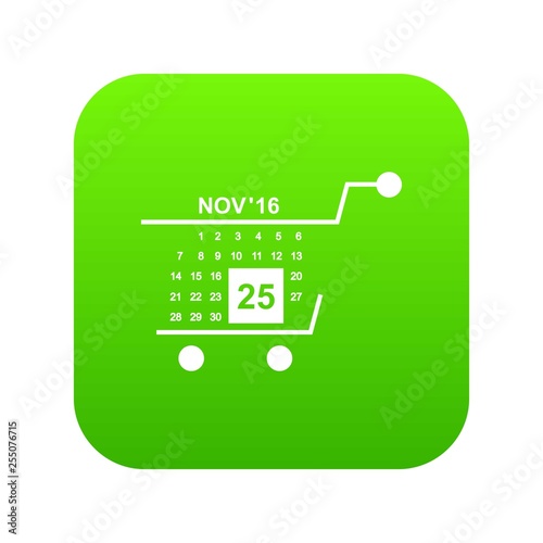 Basket calendar twenty fifth of november icon. Simple illustration of basket calendar twenty fifth of november vector icon for web