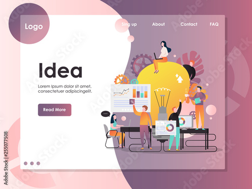 Business idea vector website landing page design template