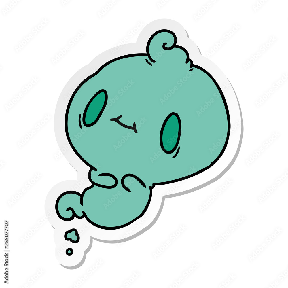 sticker cartoon of a kawaii cute ghost sticker cartoon of a kawaii cute ghost